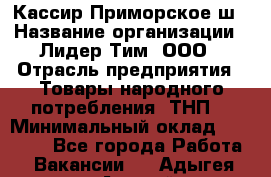 Кассир Приморское ш › Название организации ­ Лидер Тим, ООО › Отрасль предприятия ­ Товары народного потребления (ТНП) › Минимальный оклад ­ 25 000 - Все города Работа » Вакансии   . Адыгея респ.,Адыгейск г.